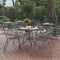 Flash Furniture Lila 31.5in Round Glass Top Metal Table with 4 Silver Aluminum Slat Stack Chairs TLH-072RD-017CSV4-GG - alternate 1
